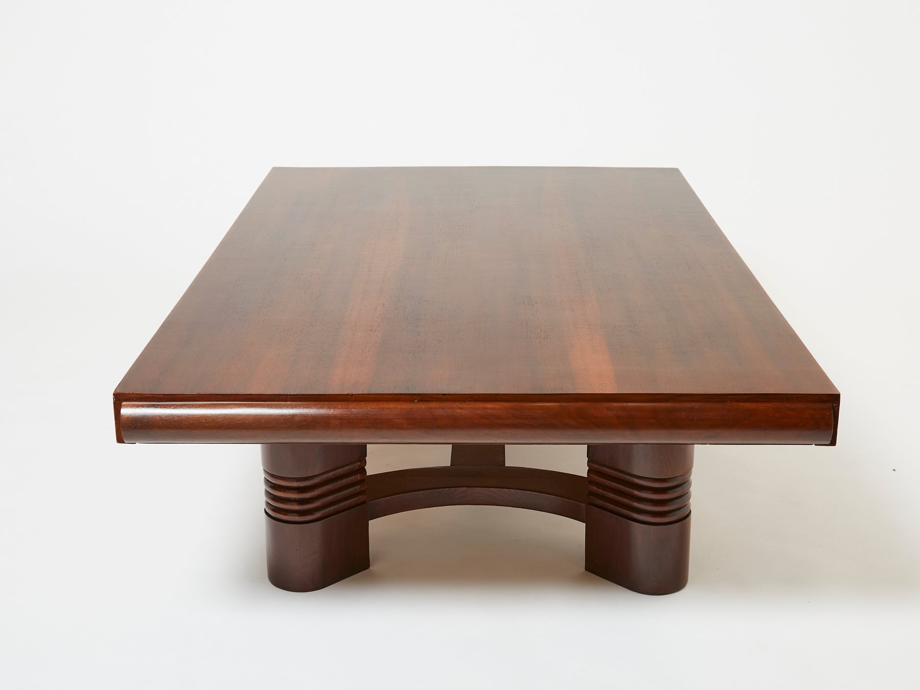 Charles Dudouyt large Modernist walnut coffee table 1940