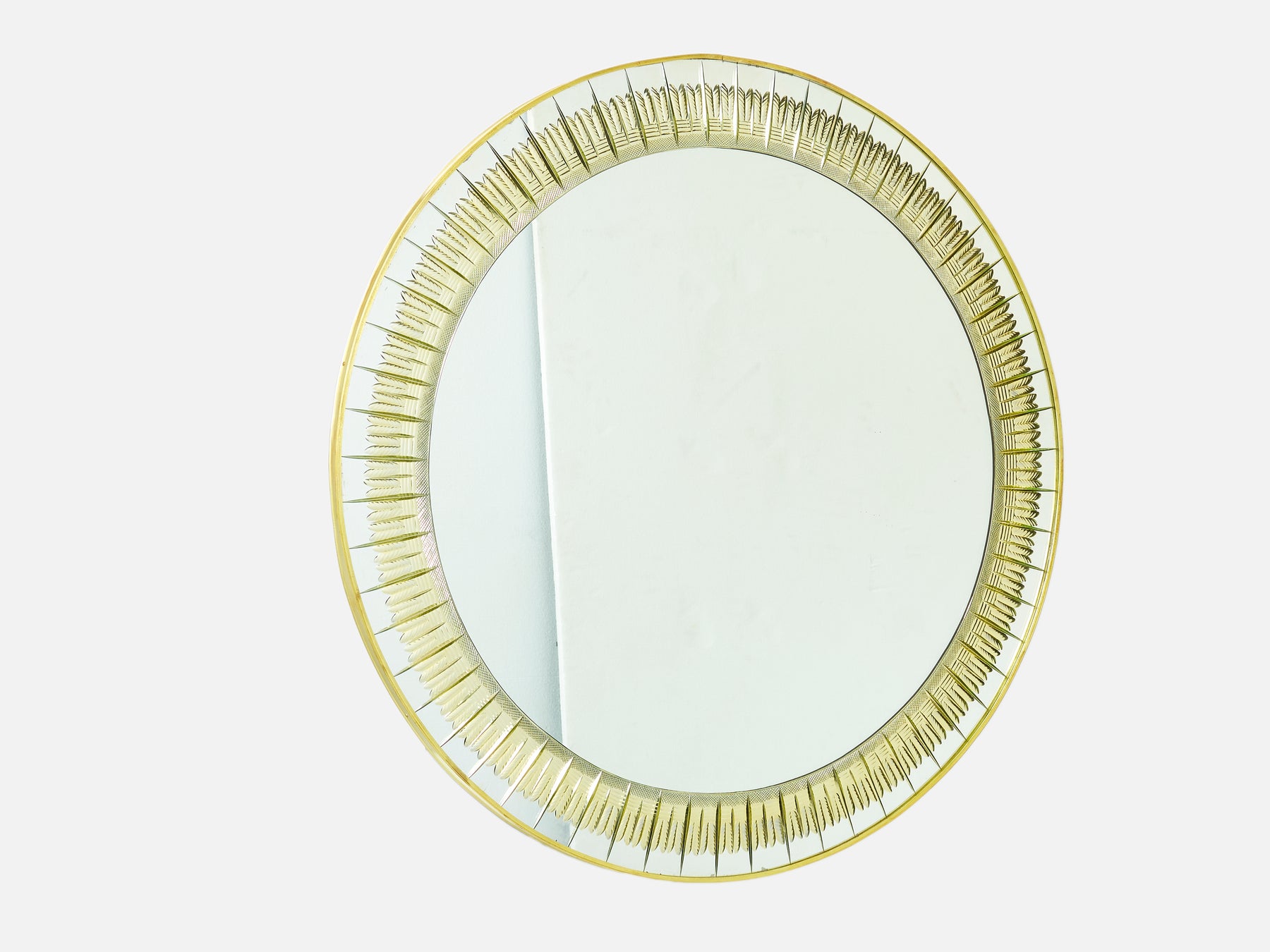Italian brass golden cristal mirror by Cristal Arte 1960s