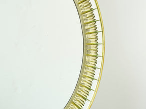 Miroir Italien laiton cristal doré de Cristal Arte 1960s