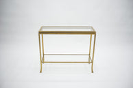 Rare Mid-century Roger Thibier gilt wrought iron gold leaf console table 1960s