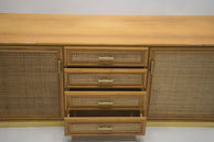 French Mid-century brass and bamboo sideboard 1970s