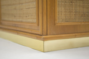 French Mid-century brass and bamboo sideboard 1970s