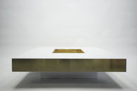 Rare extra large Willy Rizzo white lacquer and brass bar coffee table 1970’s