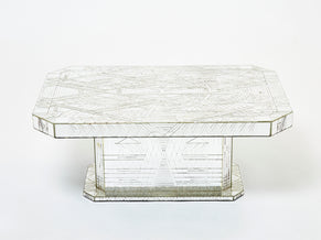 Rare mirror mosaic coffee table by Daniel Clement 1970s