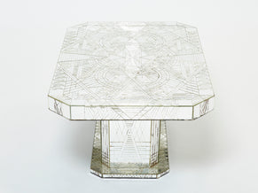 Rare mirror mosaic coffee table by Daniel Clement 1970s