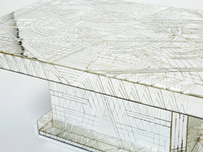 Rare mirror mosaic coffee table by Daniel Clement 1970s