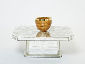 Rare mirror mosaic coffee table by Daniel Clement 1970s