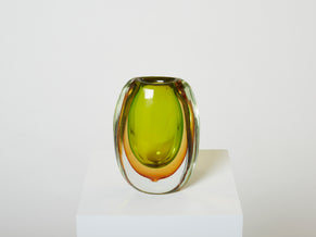 Flavio Poli large Sommerso Murano glass vase by Seguso 1960