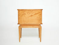 French Art Deco carved ash wood nightstand 1940s