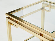 French Brass two-tier end table Guy Lefevre for Maison Jansen 1970s