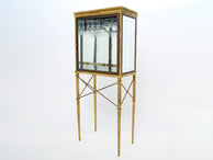 Cabinet bar vitrine en fer forgé doré laiton et miroir vers 1920