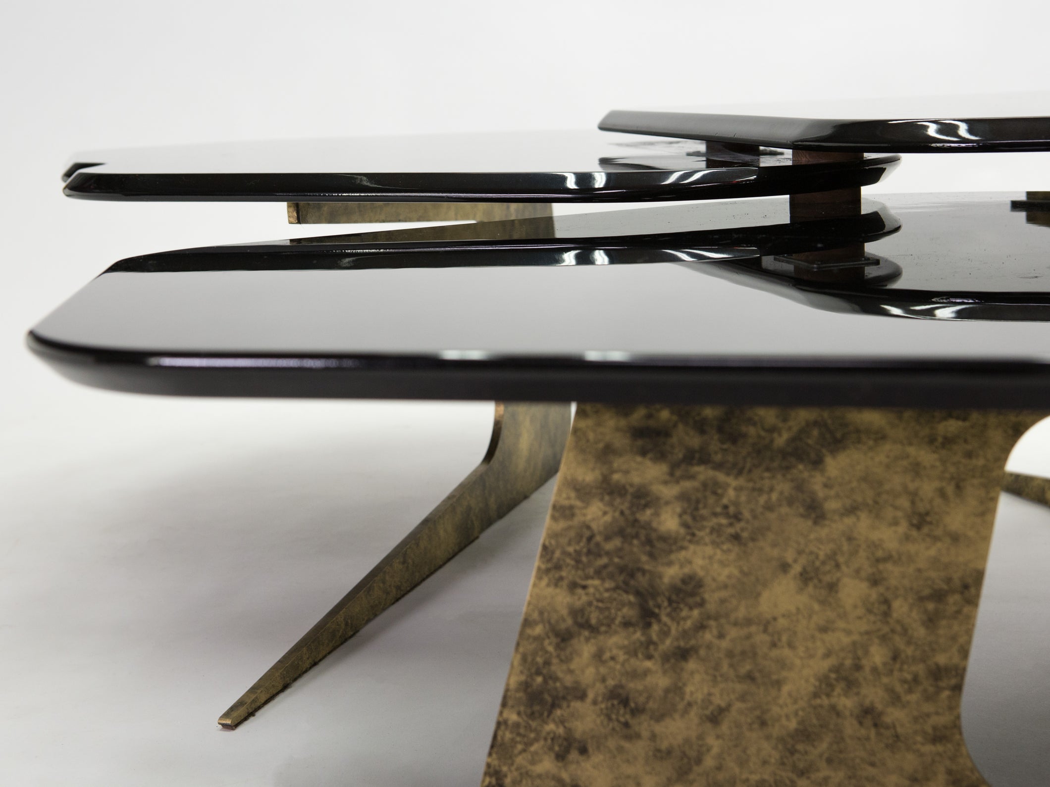 Thierry Lemaire lacquered patinated wrought iron coffee table 2000s
