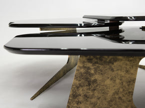 Thierry Lemaire lacquered patinated wrought iron coffee table 2000s
