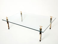 Rare table basse acajou bronze verre signée Garouste & Bonetti 1995