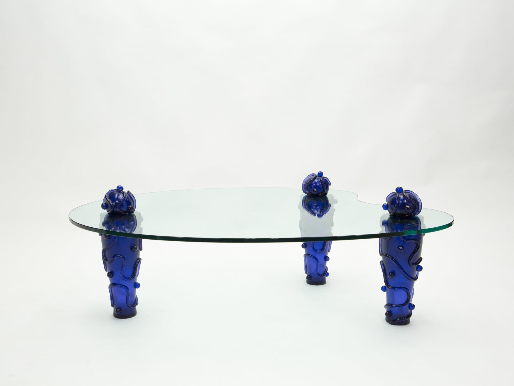 Large signed resin glass coffee table by Garouste & Bonetti 1990s