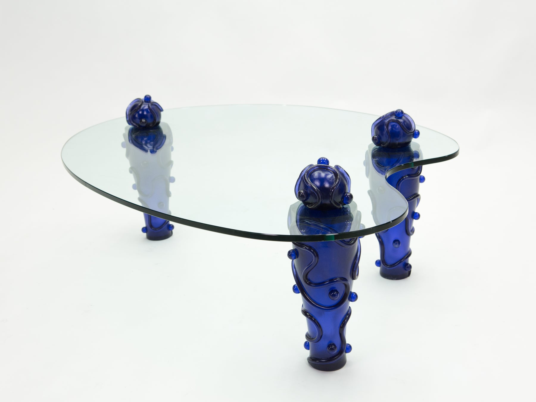 Large signed resin glass coffee table by Garouste & Bonetti 1990s