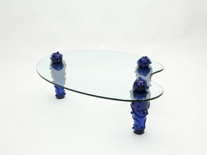 Large signed resin glass coffee table by Garouste & Bonetti 1990s.