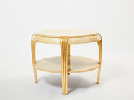 Gilded wood and parchment center table attr. Maurice Dufrène. 1930s