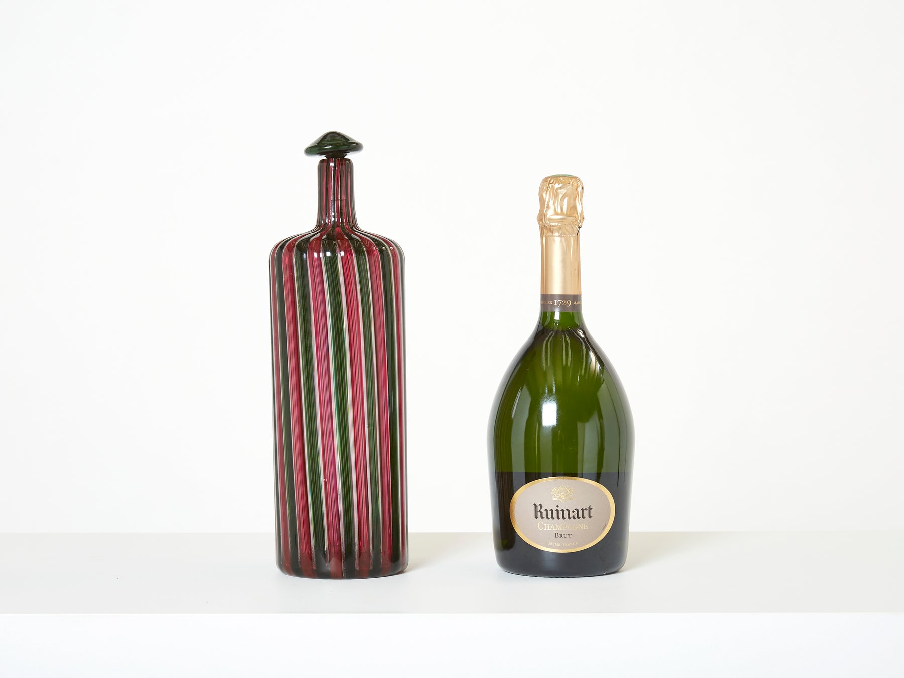 Gio Ponti Paolo Venini Murano glass bottle Morandiana series 1982