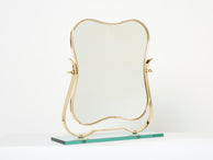 Gio Ponti for fontana Arte brass Murano glass table vanity mirror 1950s