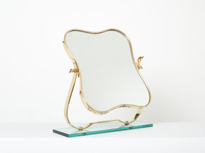 Gio Ponti for fontana Arte brass Murano glass table vanity mirror 1950s