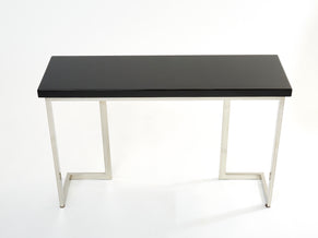 Guy Lefevre for Maison Jansen black lacquer chrome console table 1970s