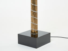 French Brass Nickel Floor Lamp by Henri Fernandez for Honoré Paris 1970s