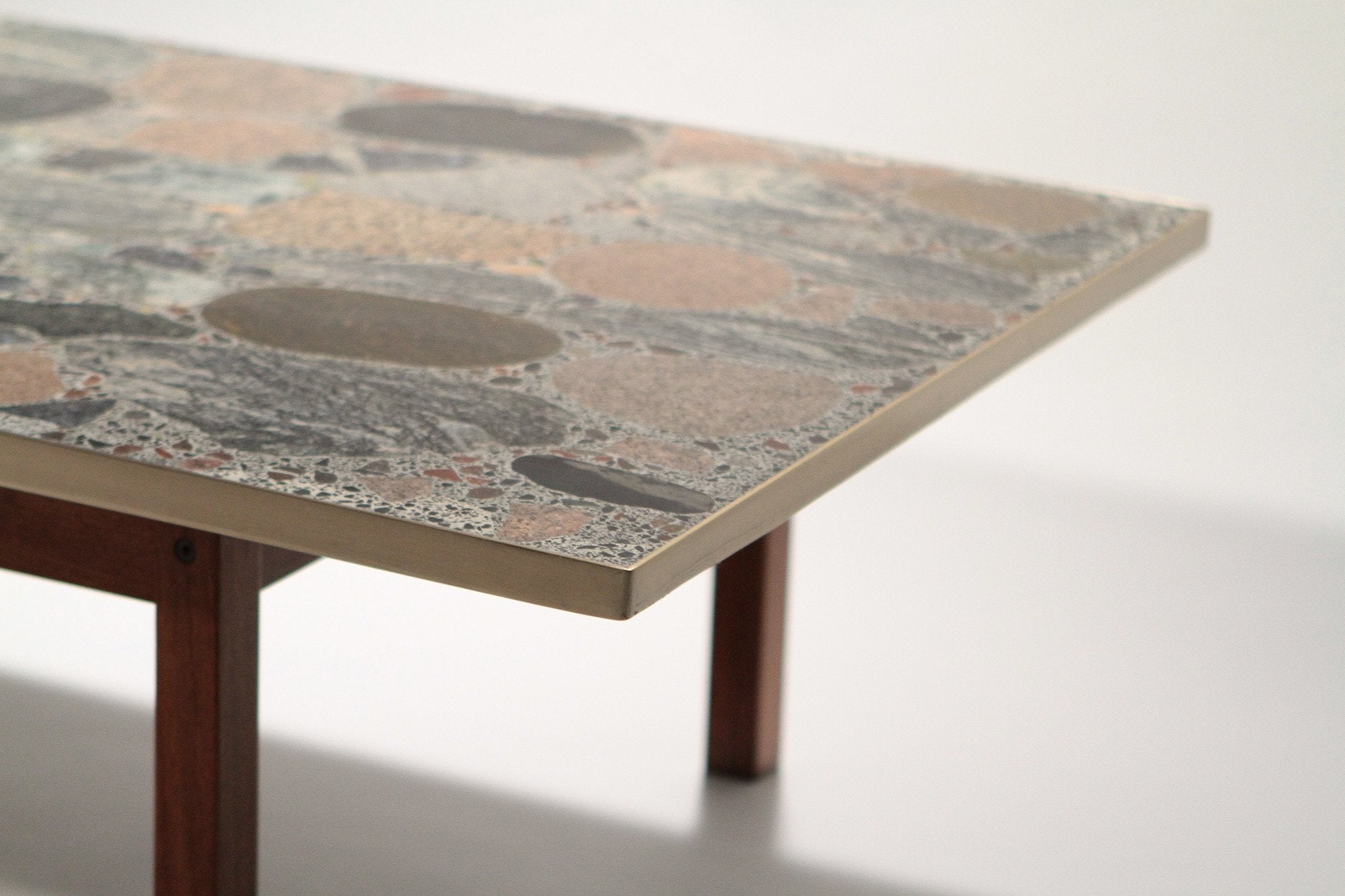 Large stones and brass coffee table by Torbjörn Afdal 1960’s