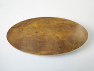 Large oval Isabelle and Richard Faure oxidized brass coffee table 1970s