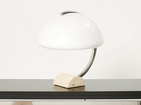 Italian chrome travertine table lamp 1960s