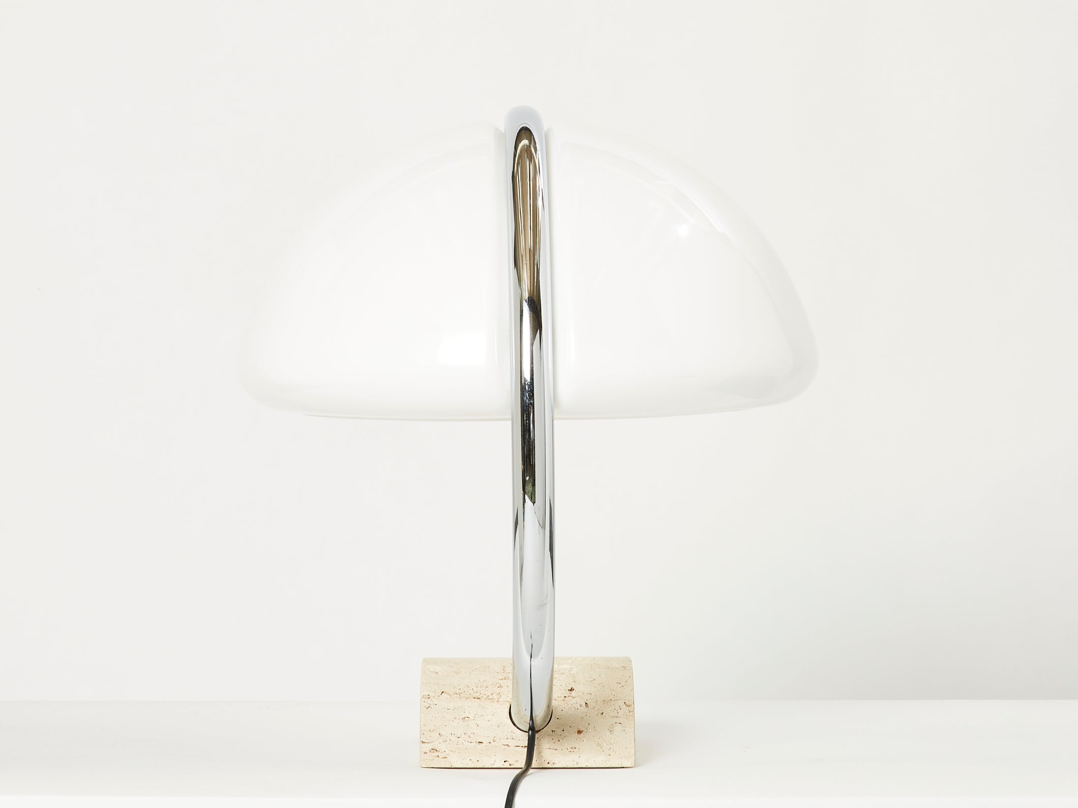 Italian chrome travertine table lamp 1960s