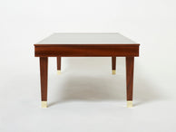 Jacques Adnet mahogany brass modernist coffee table 1950s