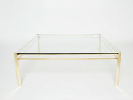 Signed large square bronze coffee table J.T. Lepelletier for Broncz 1960s