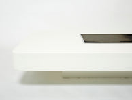 Très grande table basse de Willy Rizzo laquée blanche chrome 1970