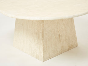 Large clover shaped coffee table made of Italian travertine 1970s