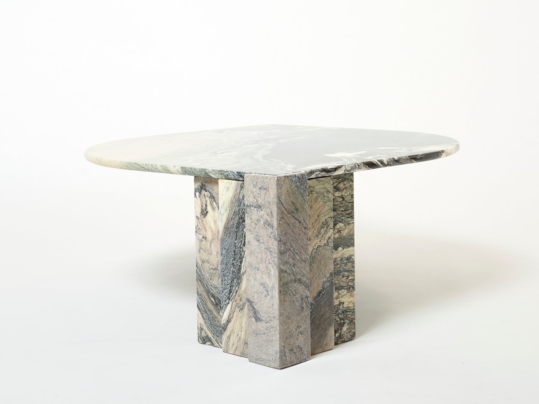 Table basse oeil en marbre sicilien vers 1970