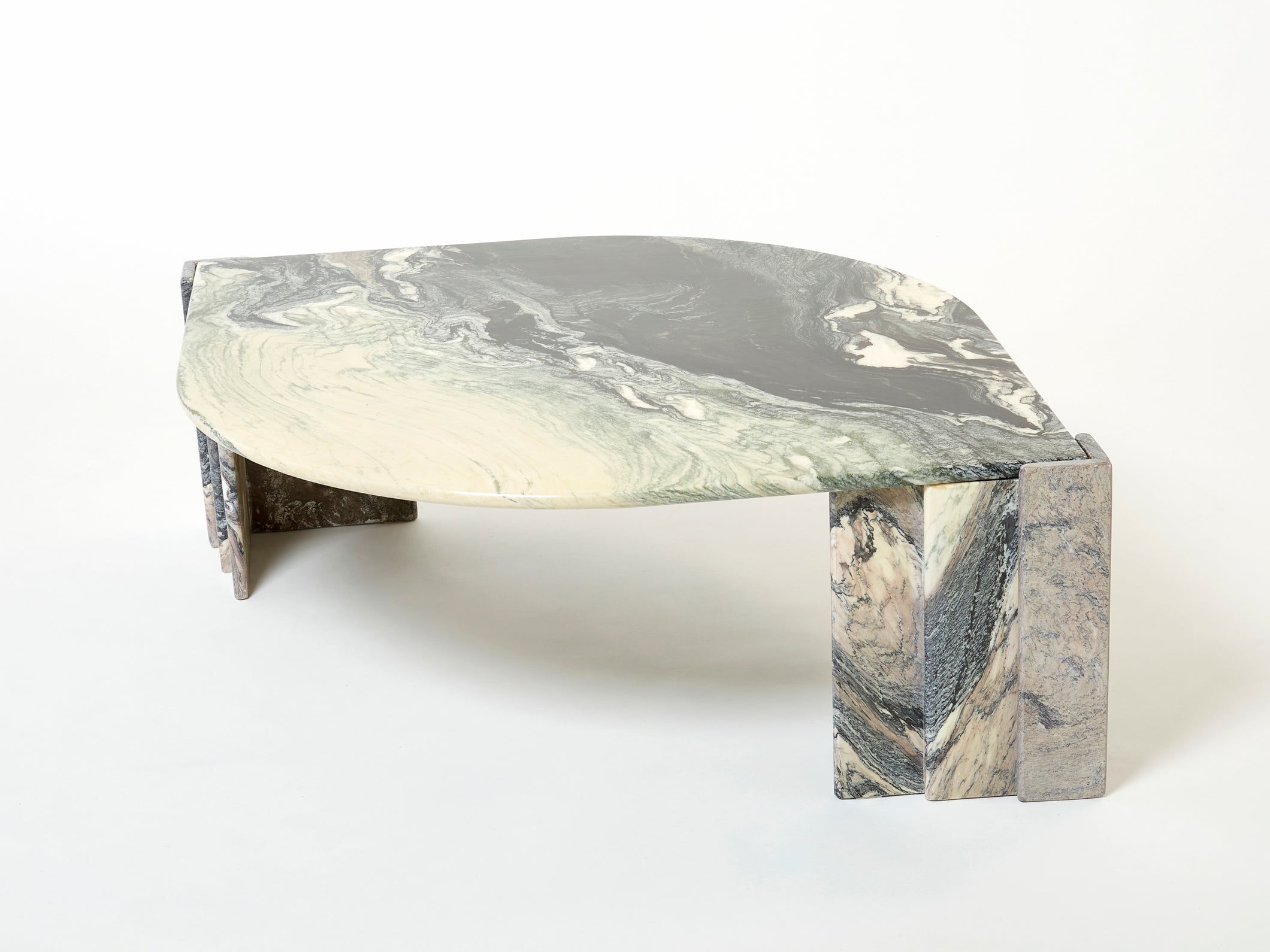 Large eye shaped Sicilian marble coffee table 1970s