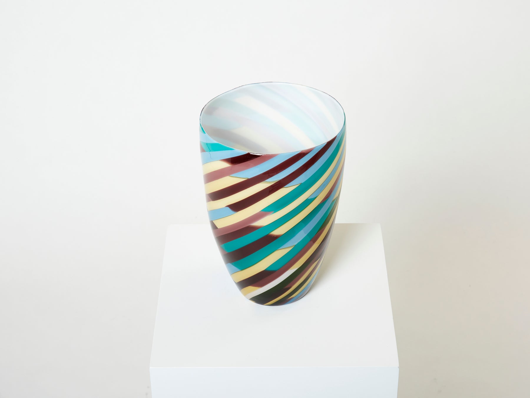 Laura de Santillana pour Venini grand vase verre soufflé Klee 1984