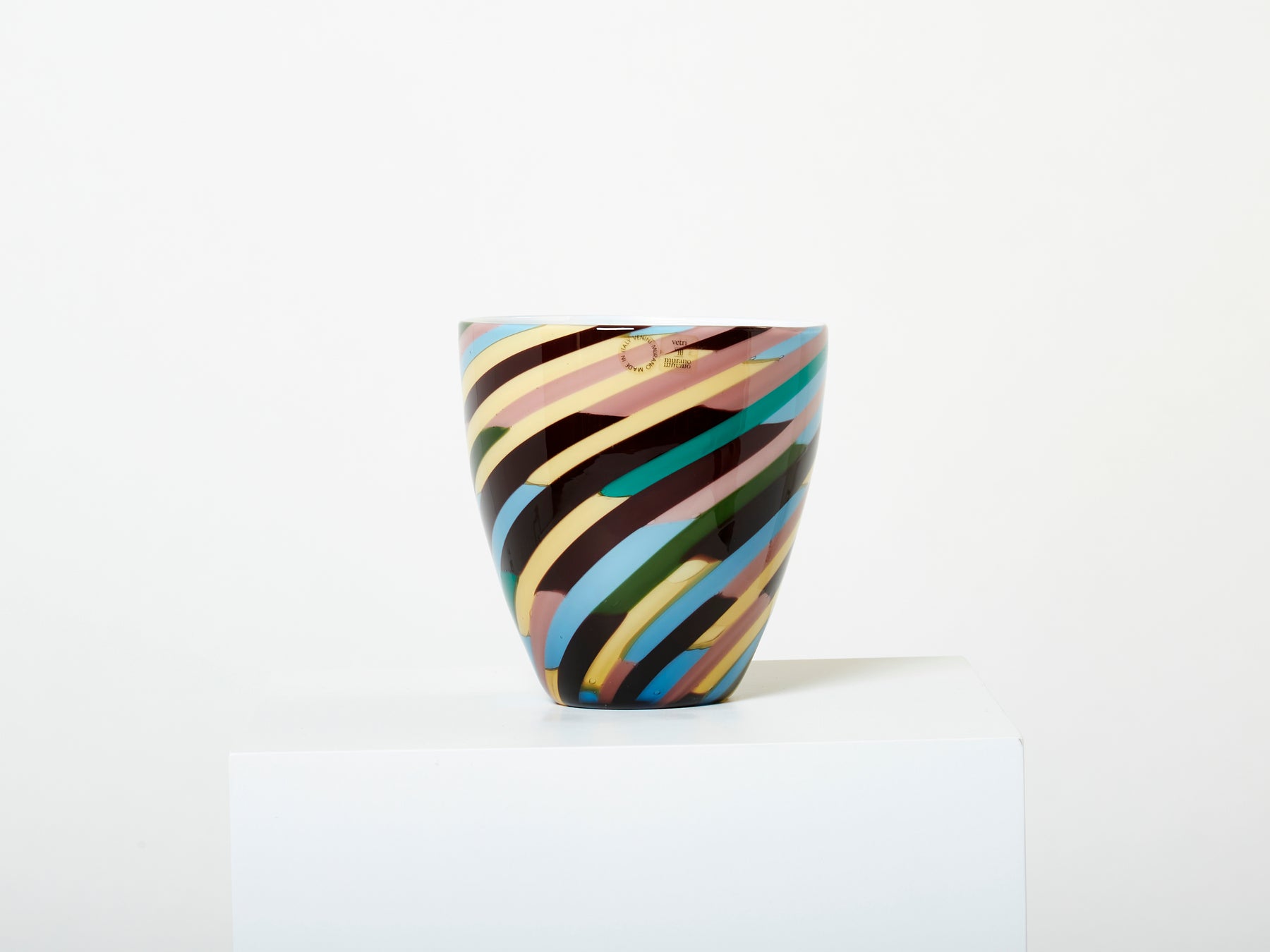 Laura de Santillana pour Venini vase verre soufflé Klee 1984