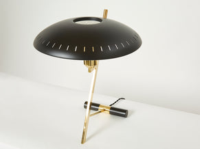 Louis Kalff for Philips Z Decora desk lamp black metal brass 1950s