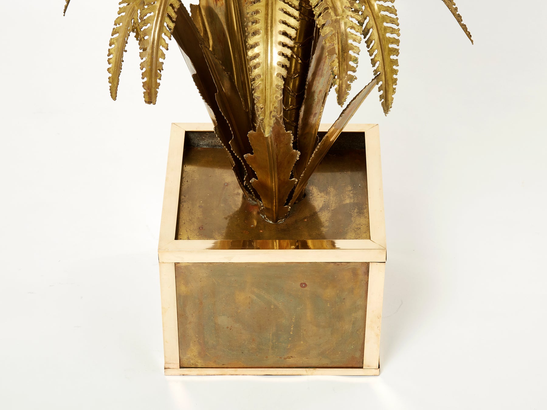 Lampadaire palmier laiton par Maison Jansen 1970s