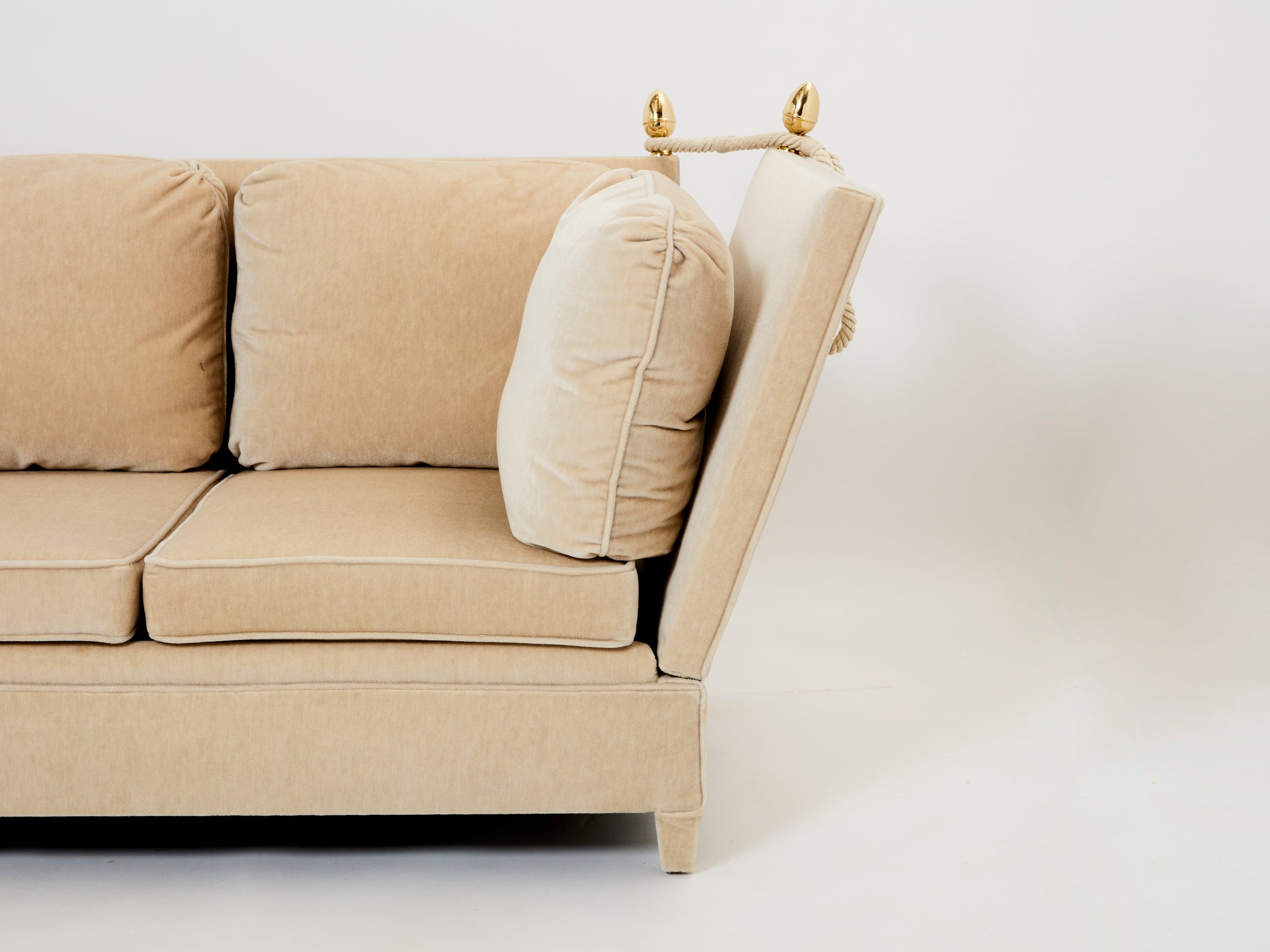 Maison Jansen Neoclassical 4 seater sofa mohair velvet 1970s