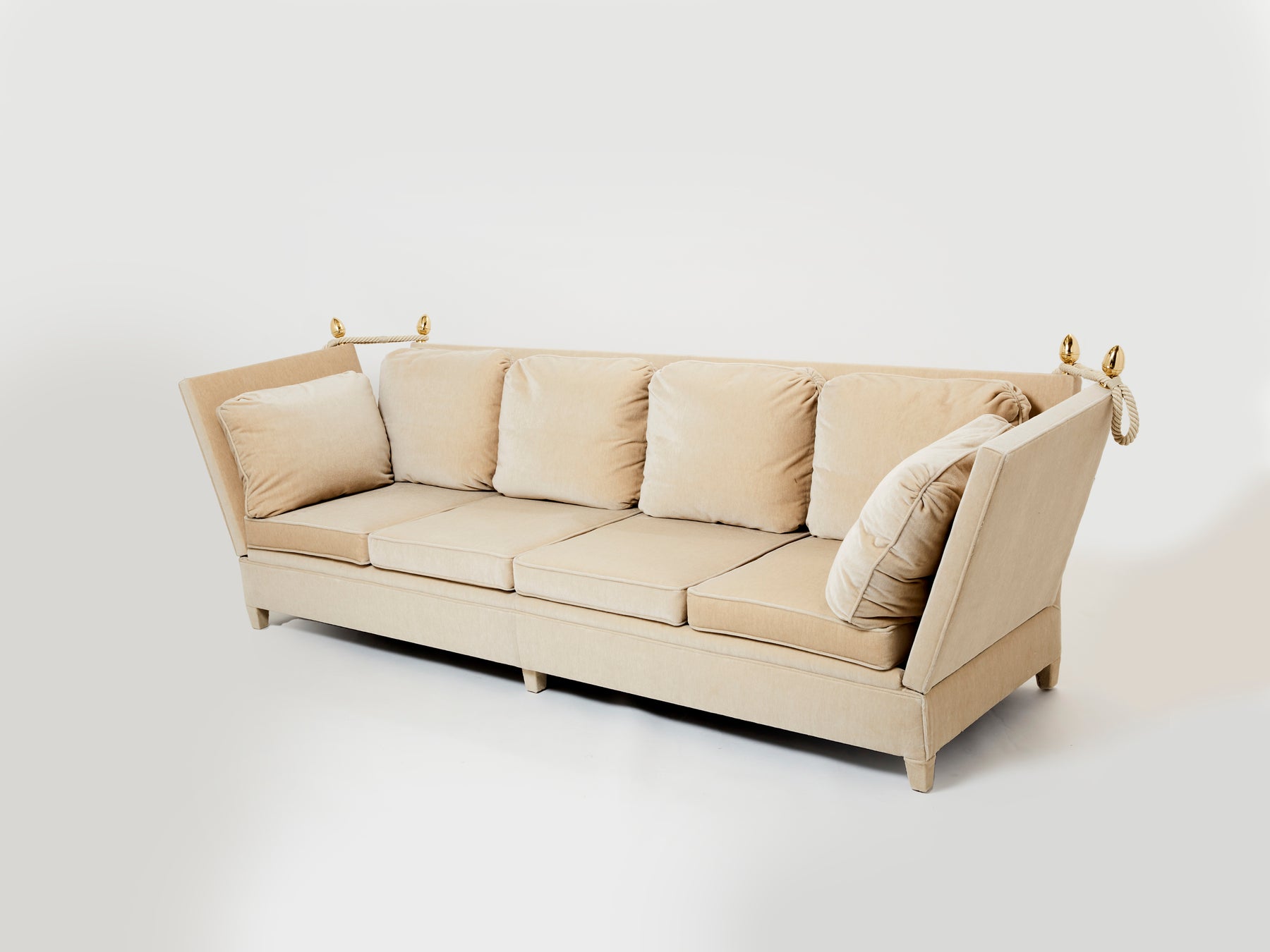Maison Jansen Neoclassical 4 seater sofa mohair velvet 1970s