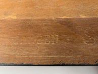Paire de tables de chevet bois laiton marbre Maison Jansen 1950
