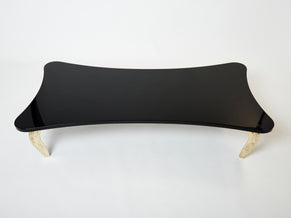 Designer lacquer bronze large coffee table 1990s