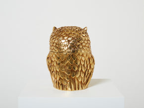 Mauro Manetti owl Ice Bucket gilt plated Italy from 1960