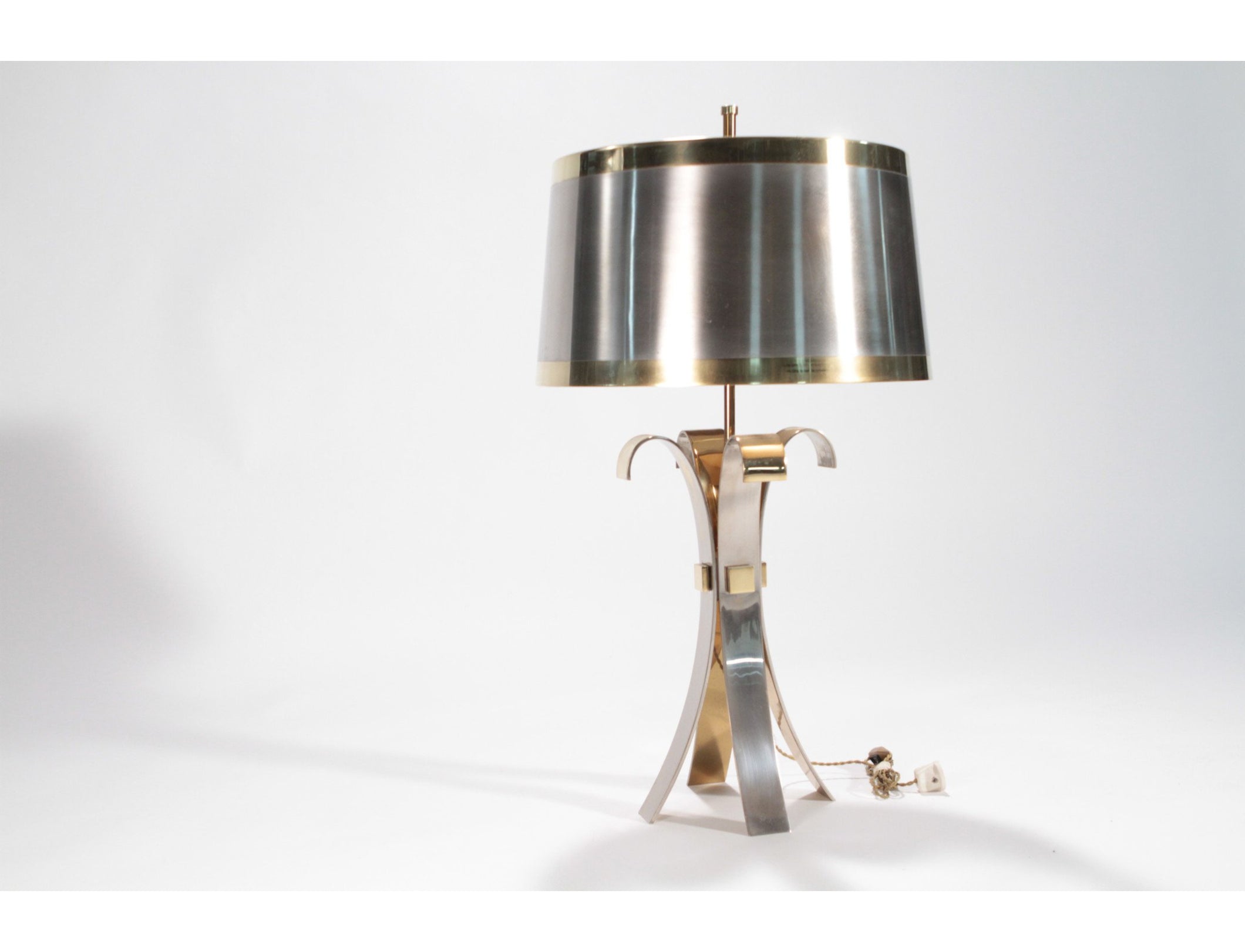 French Hollywood Regency Maison Charles brass Corolle lamp 1970s