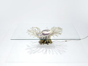 Signed Isabelle Faure sculpture-table amethyst 1970s