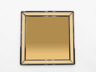 Italian Mirror by Sandro Petti black lacquered brass mirrored 1970s