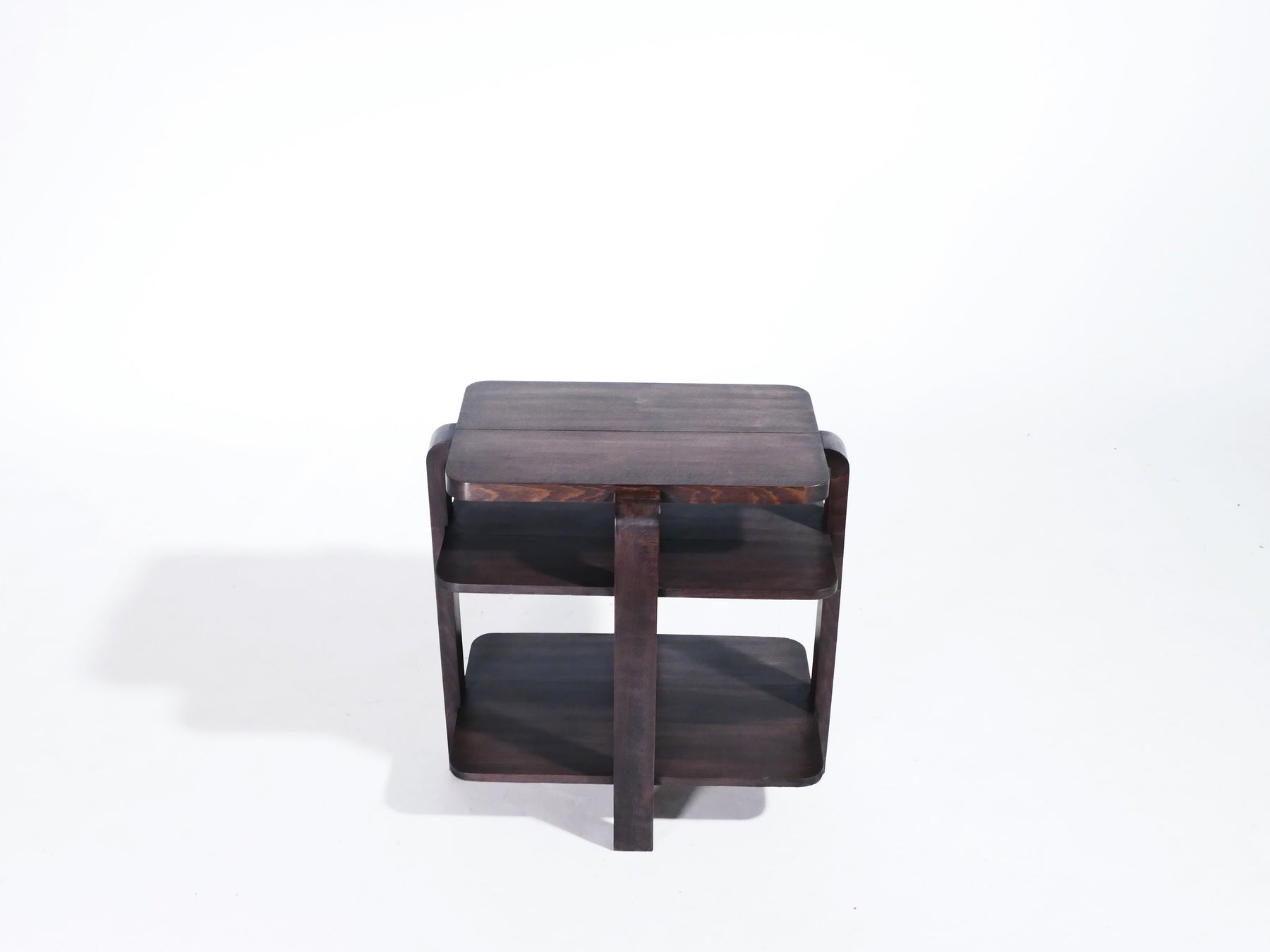 French art deco modernist mahogany side table 1940s